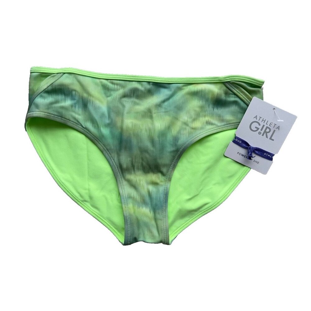 Athleta Girl Reversible Bikini Swim Bottom Green Tie-Dye ( XXL/16 )